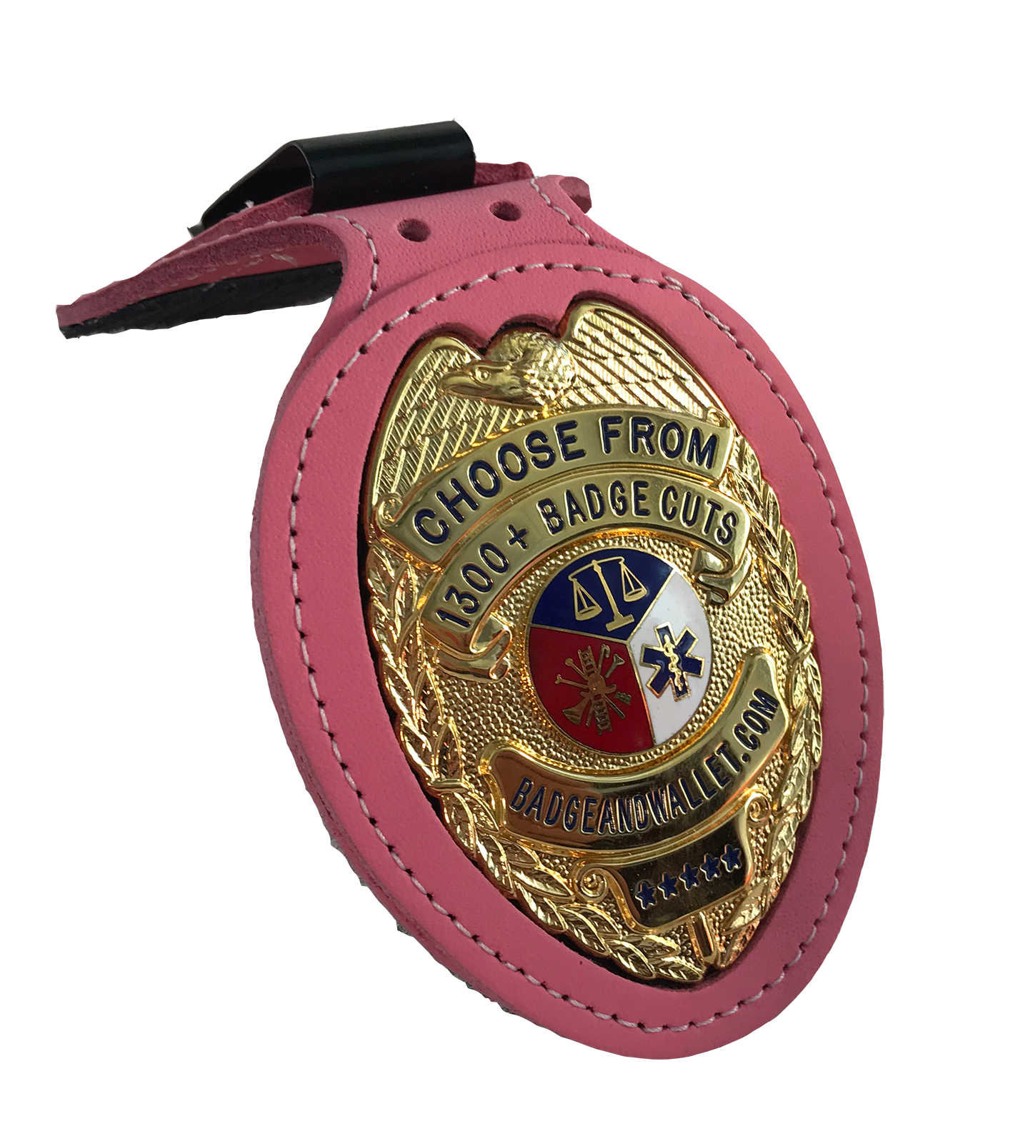 Pink Belt Clip Holder Badge And Wallet