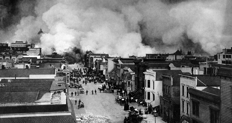 archivial image of San Francisco fire