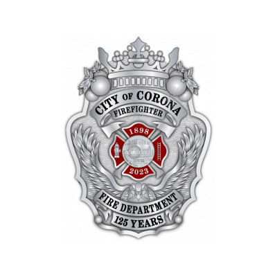 City of Corona 125th Anniversary Badge - Firefighter