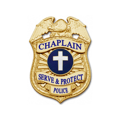 Chaplain Badge Magnetic Pin Large Gold & Black 1 x 3 Inches 