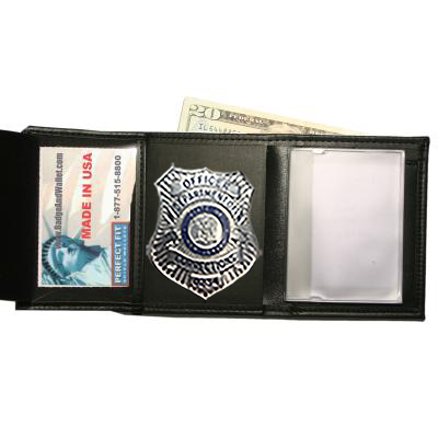 New Jersey Corrections Recessed Badge Wallet With Single ID Window
