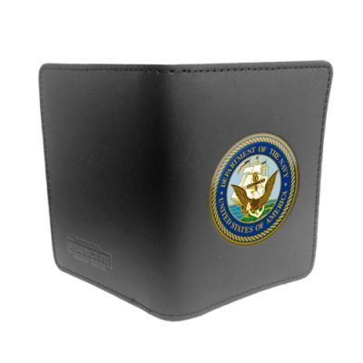 Navy - Duty Leather Book Style Double ID Case 
