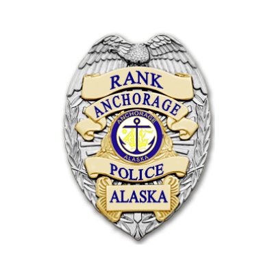Anchorage PD Silver Badge for Police Officers, Community Service Officer, and Support Services