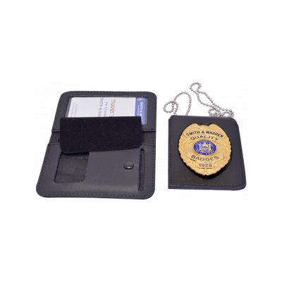 DUTY LEATHER SINGLE ID & BADGE CASE - FOUR-IN-ONE - RECESSED