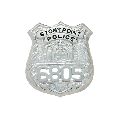 New York Police Badge Model S135 Features New York State Excelsior and number panel.