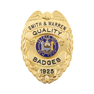 S155 Eagle Top Shield Badge with 4 Ribbons for Text