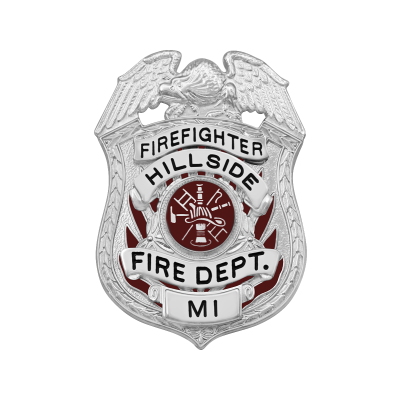 S511 Eagle Fire Badge With Flames