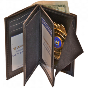 DRESS LEATHER DOUBLE ID BIFOLD WALLET W/6 CC SLOTS