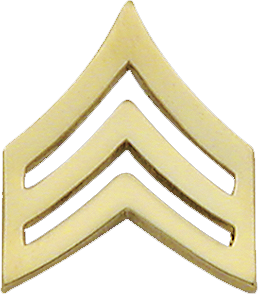 Triple Chevron Collar Insignia shown in gold.