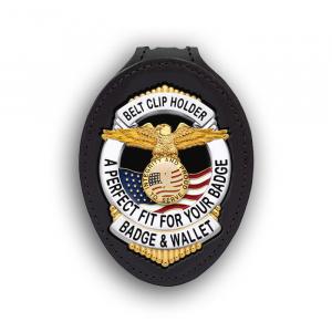Belt Clip Holder Shown with Eagle Badge
