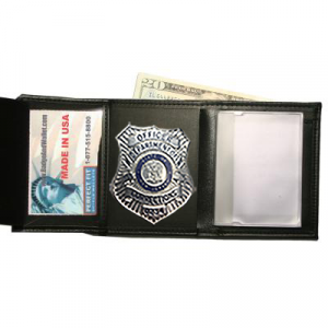 New Jersey Corrections Recessed Badge Wallet With Single ID Window