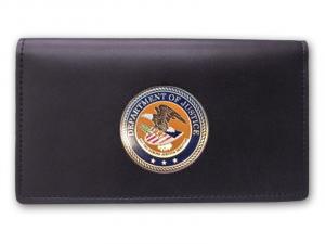 Check Book Cover with DOJ Medallion | Black